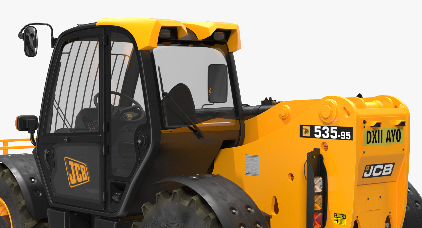 JCB 535 Telehandler Forklift Access Platform Dirty Rigged 3D