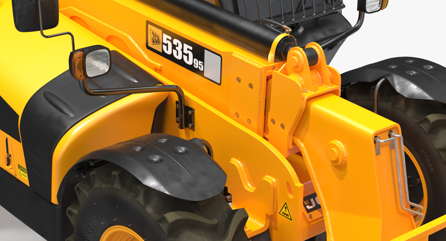 JCB 535 Telehandler Forklift Access Platform Dirty Rigged 3D