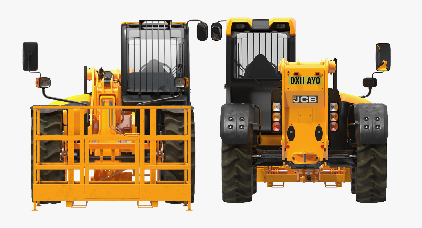 JCB 535 Telehandler Forklift Access Platform Dirty Rigged 3D