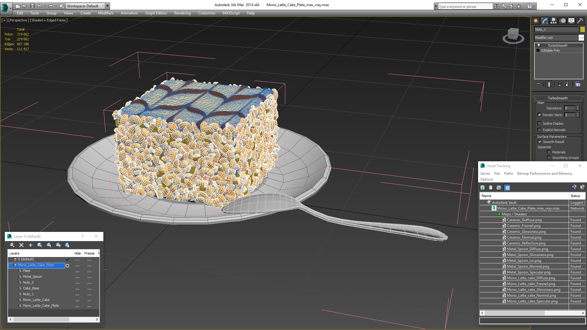3D Mono Latte Cake Plate