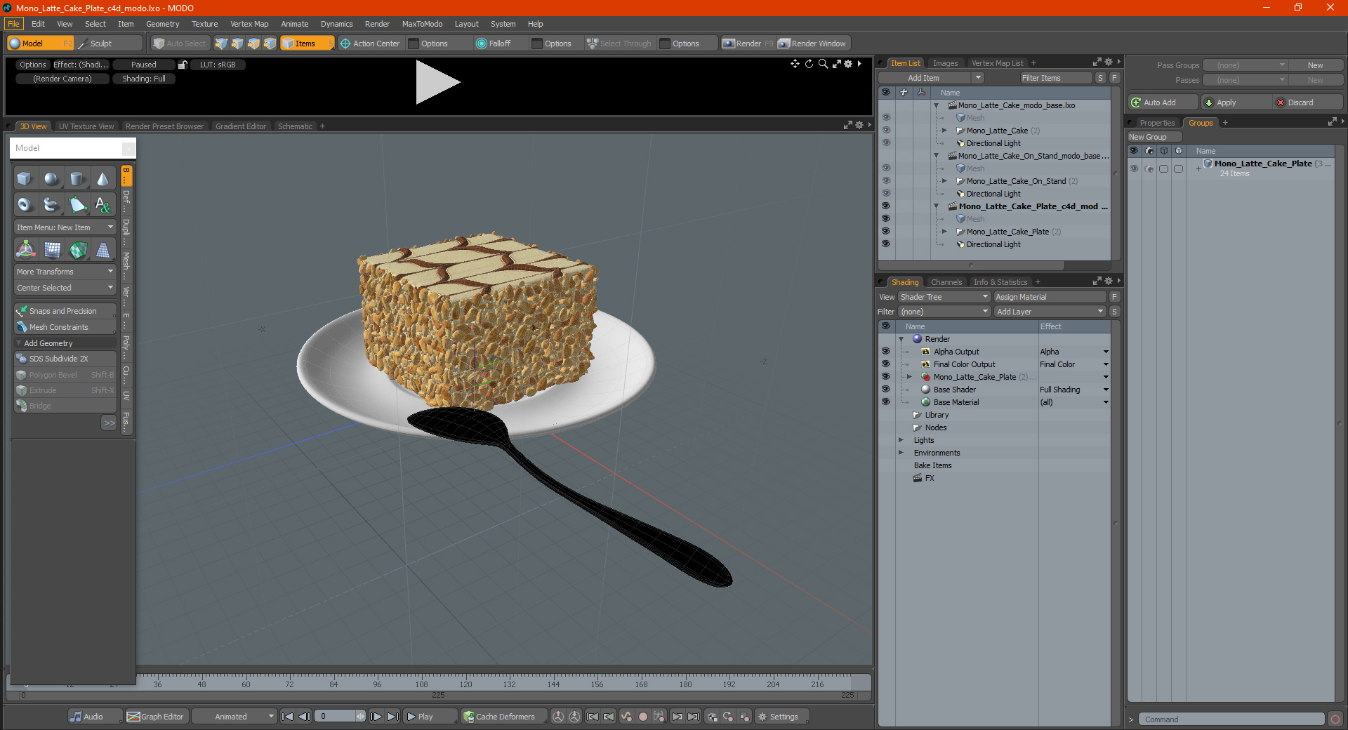 3D Mono Latte Cake Plate