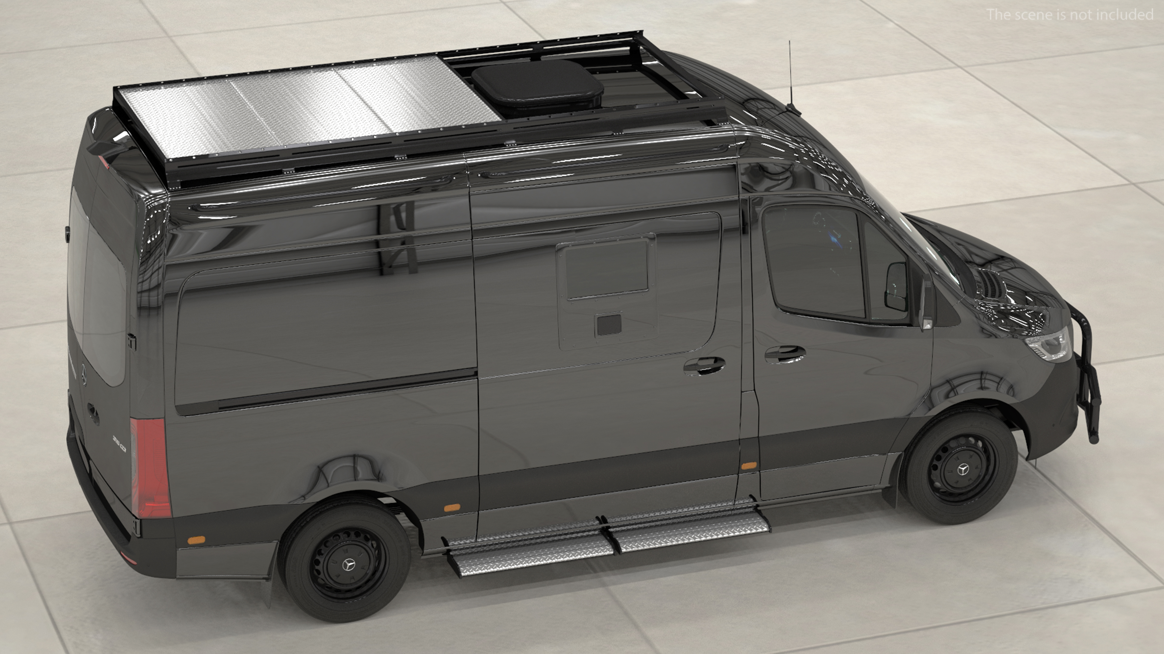 Mercedes Bulletproof Armored Van Rigged 3D model