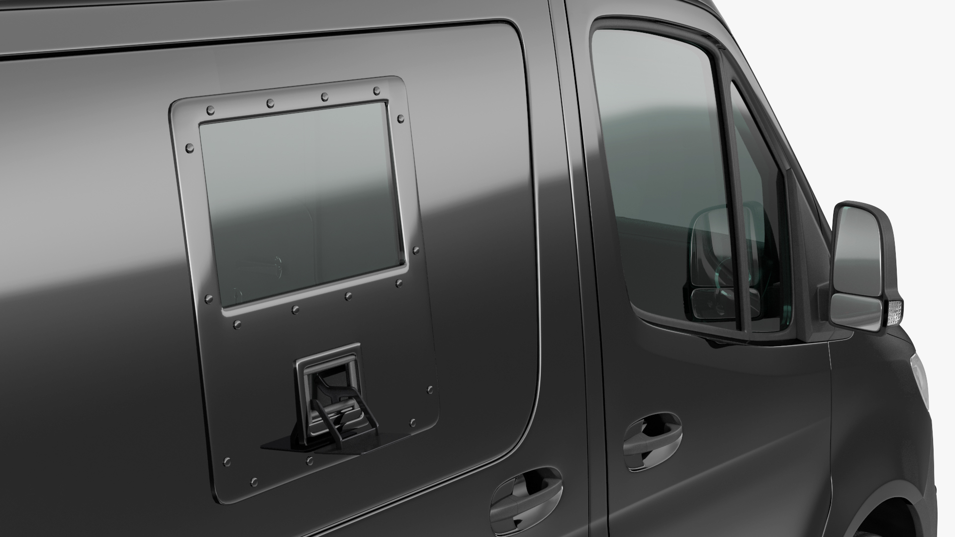 Mercedes Bulletproof Armored Van Rigged 3D model
