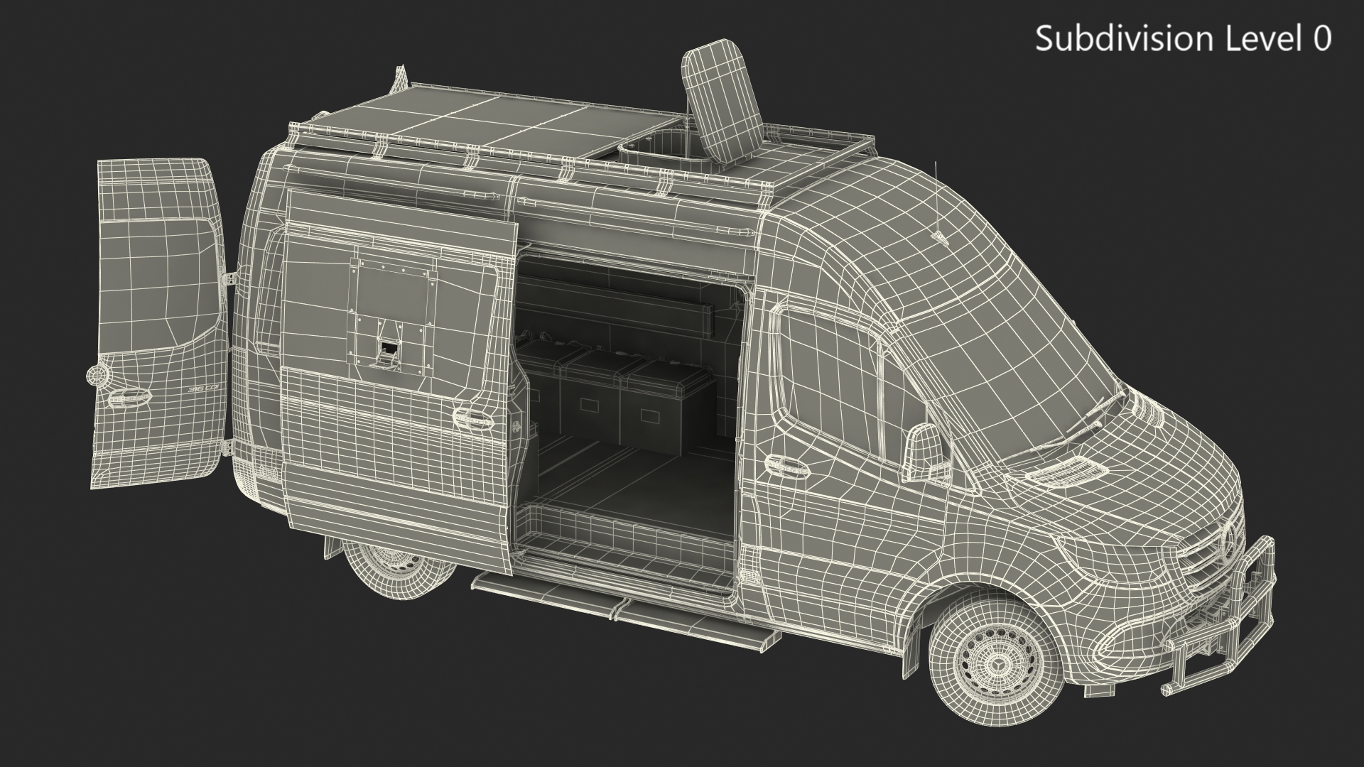 Mercedes Bulletproof Armored Van Rigged 3D model