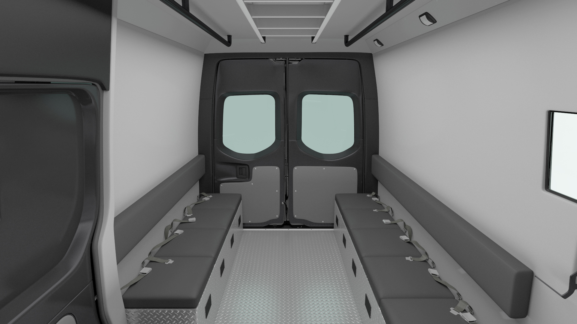 Mercedes Bulletproof Armored Van Rigged 3D model