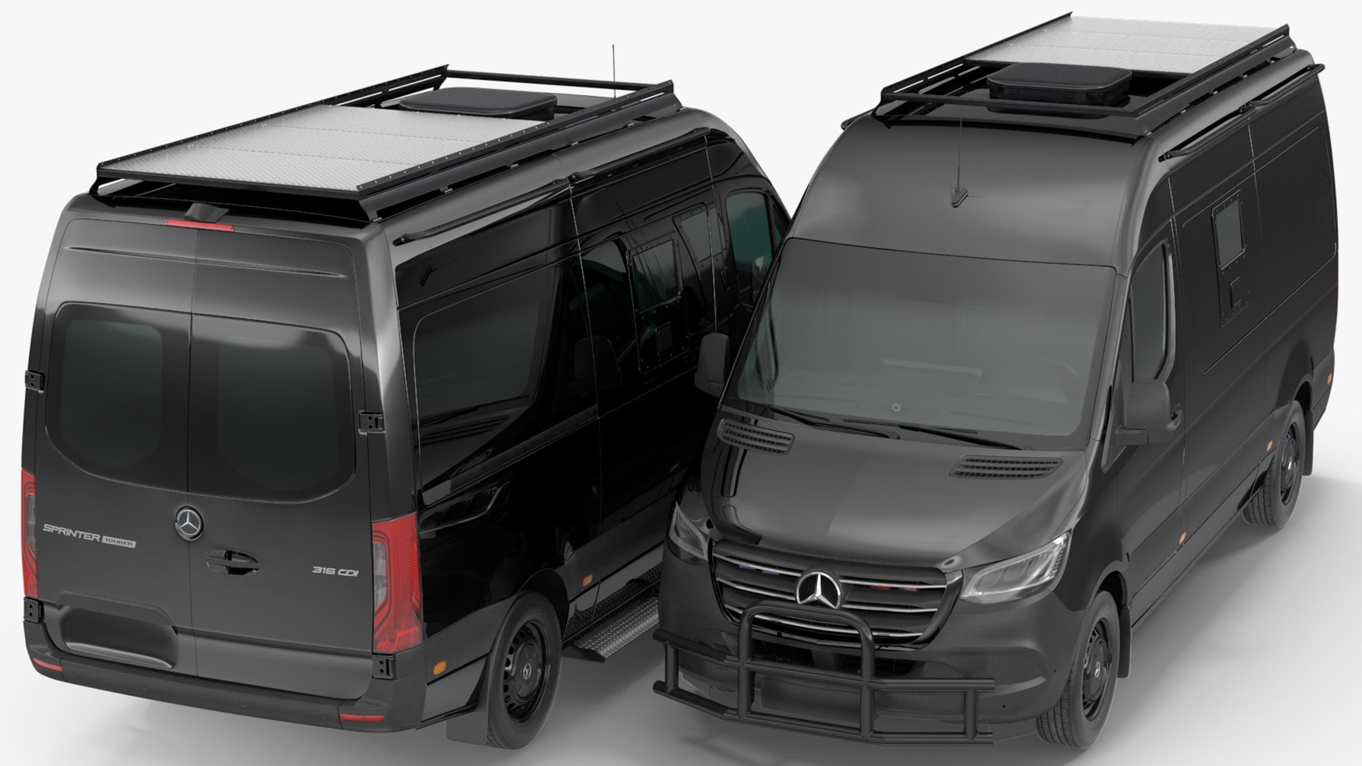 Mercedes Bulletproof Armored Van Rigged 3D model