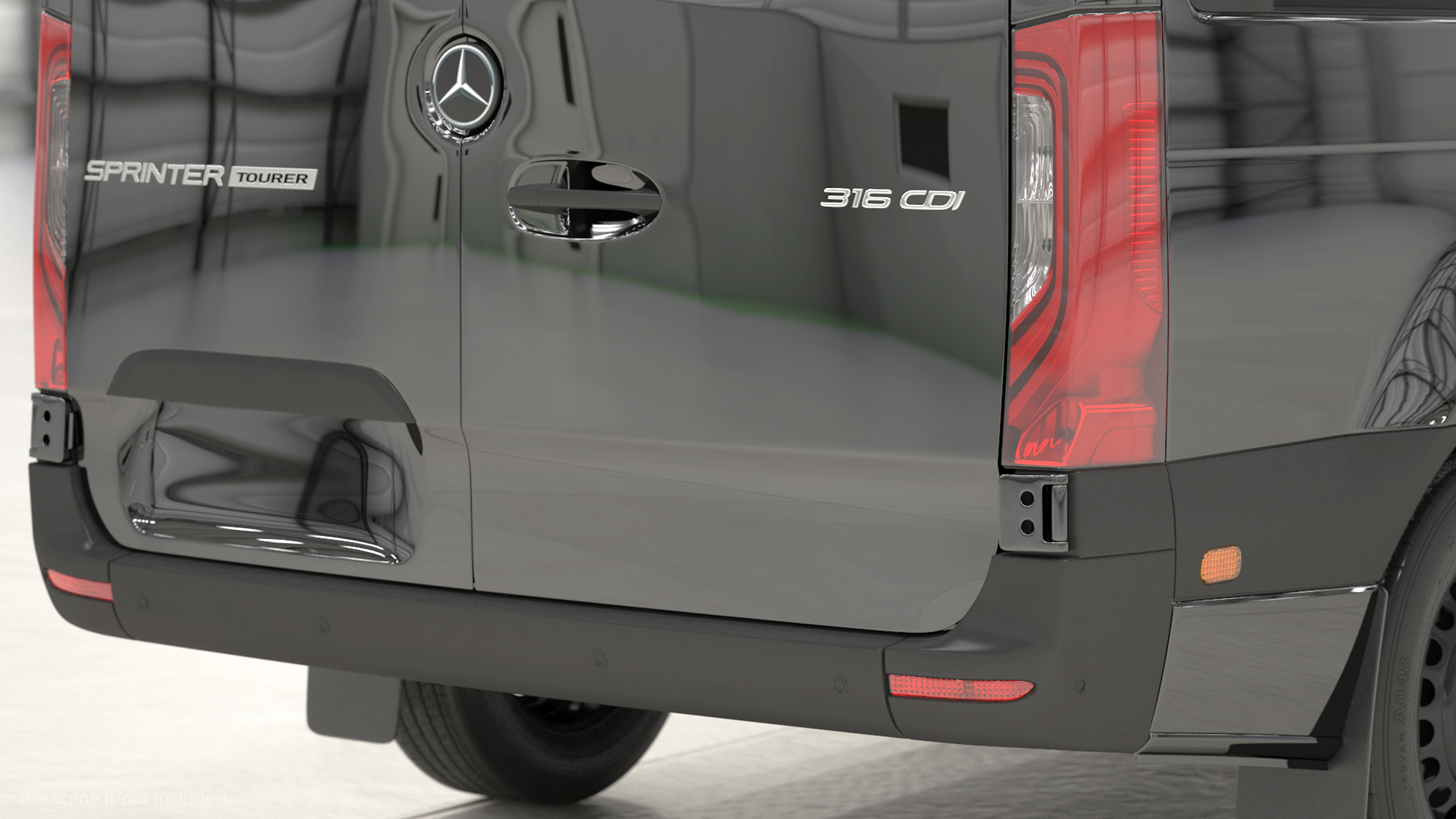 Mercedes Bulletproof Armored Van Rigged 3D model