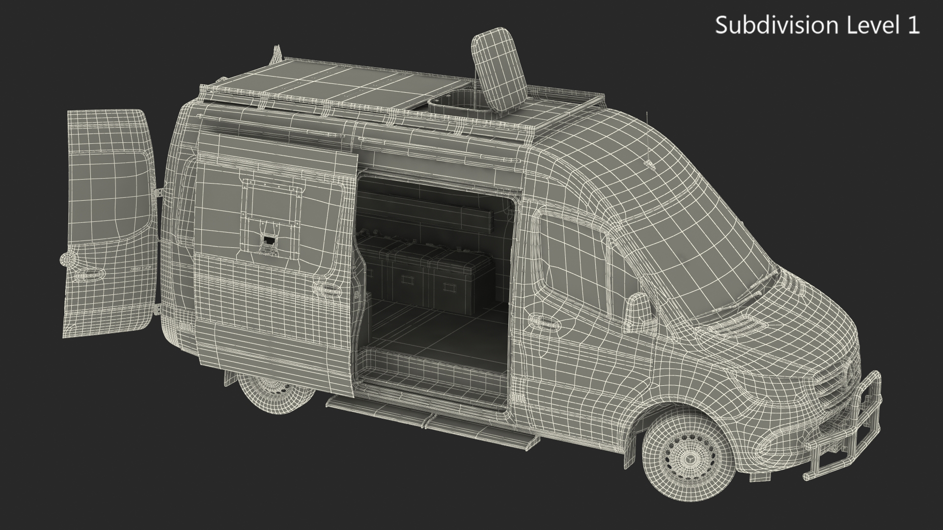 Mercedes Bulletproof Armored Van Rigged 3D model