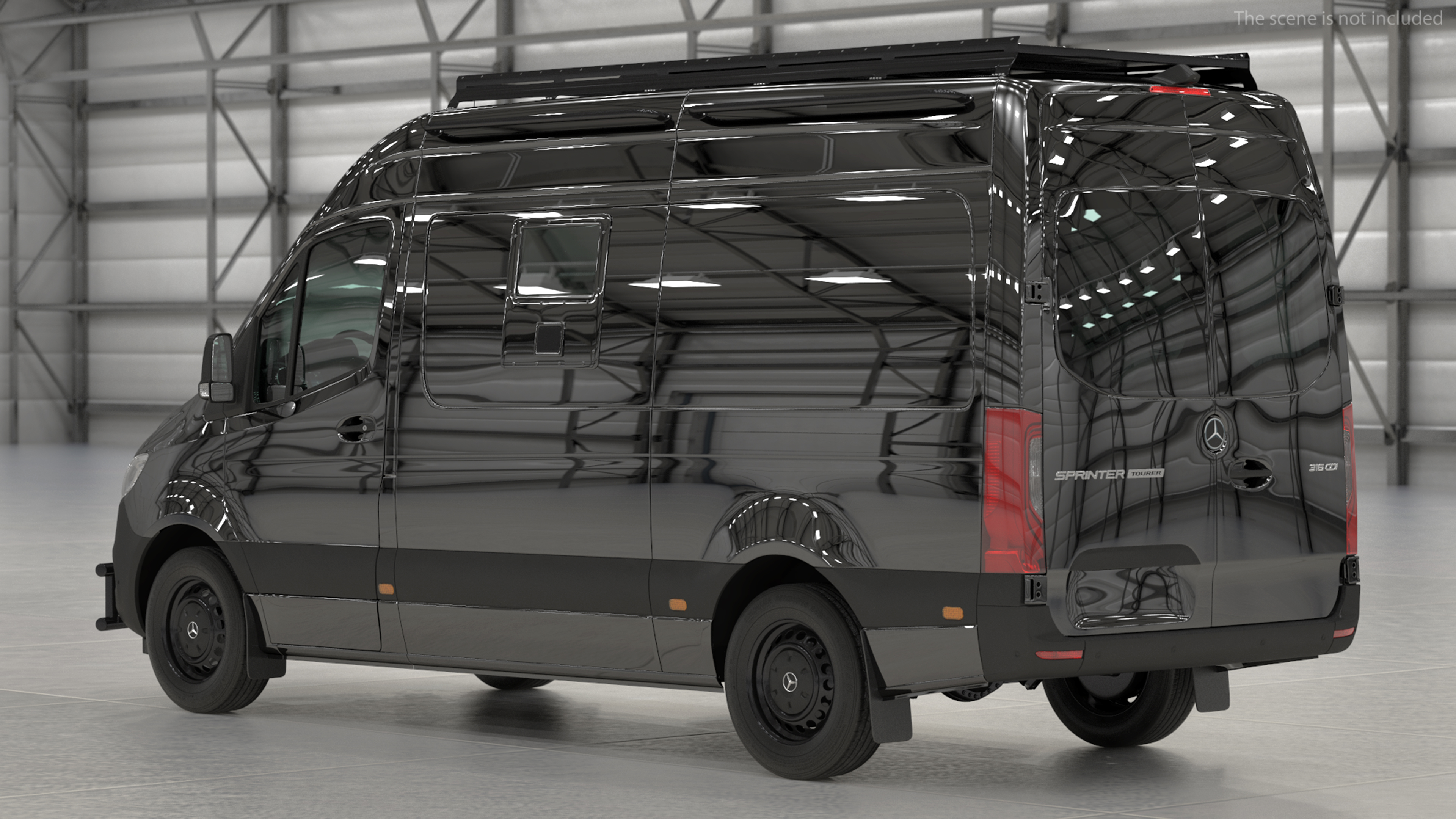 Mercedes Bulletproof Armored Van Rigged 3D model