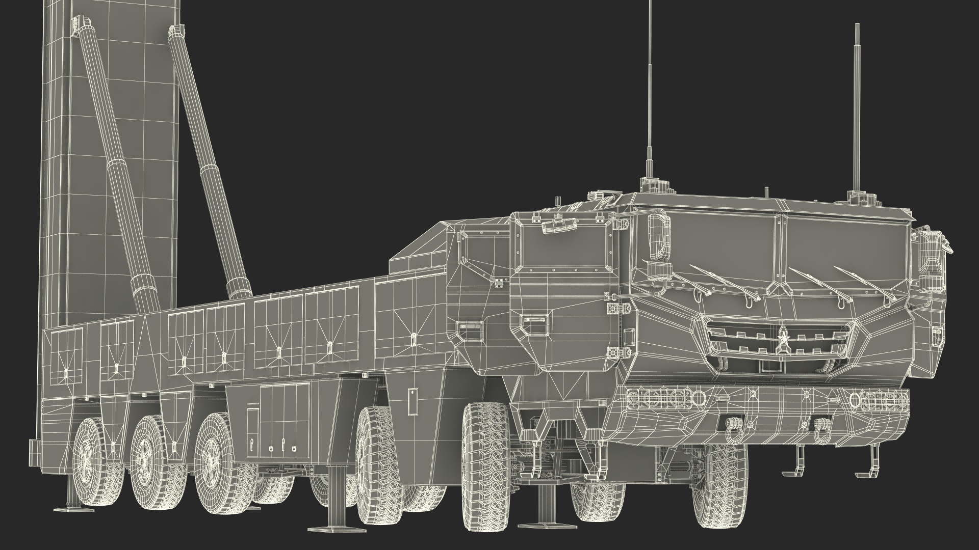 DF-17 Missile on Road Mobile Vehicle Rigged for Maya 3D