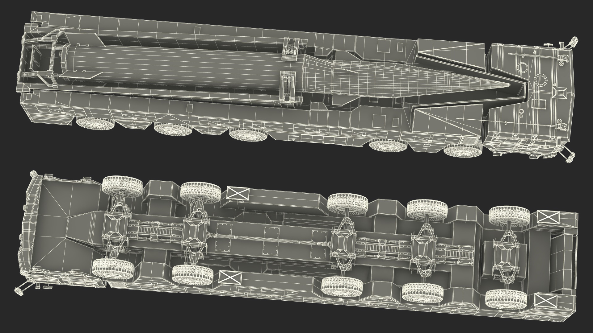 DF-17 Missile on Road Mobile Vehicle Rigged for Maya 3D