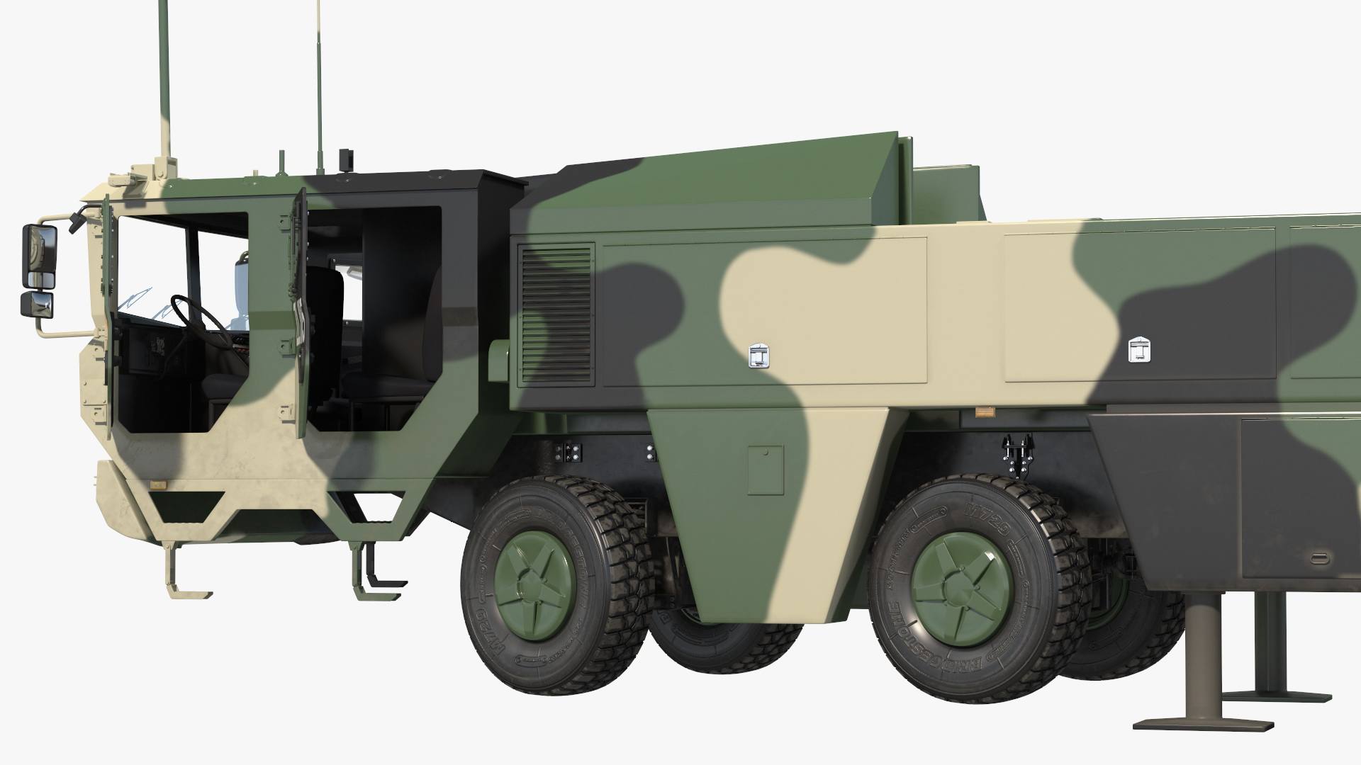 DF-17 Missile on Road Mobile Vehicle Rigged for Maya 3D