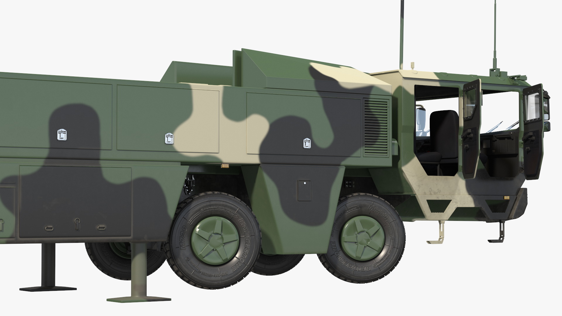 DF-17 Missile on Road Mobile Vehicle Rigged for Maya 3D