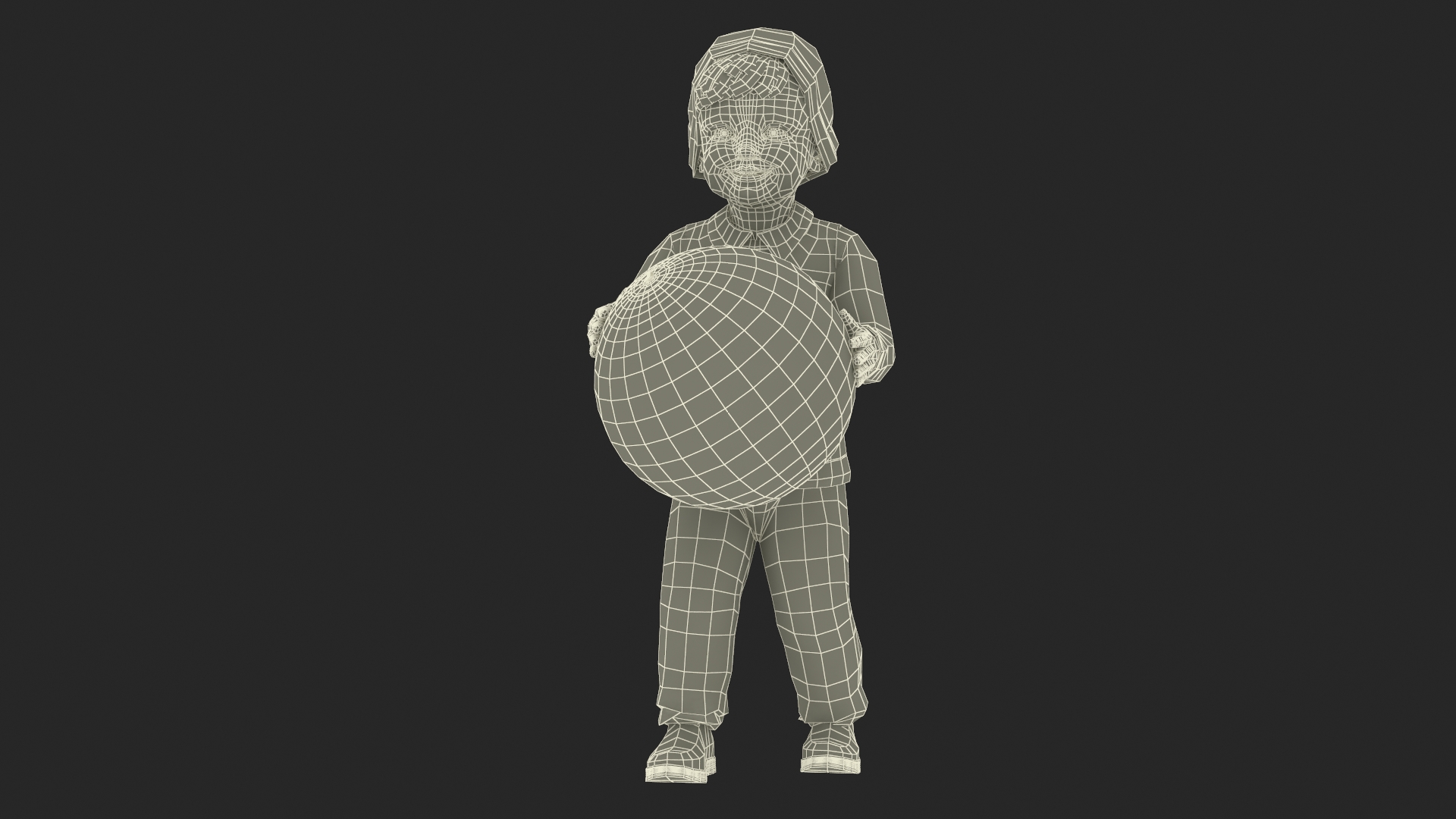 One Year Old Boy Playing with Ball 3D model