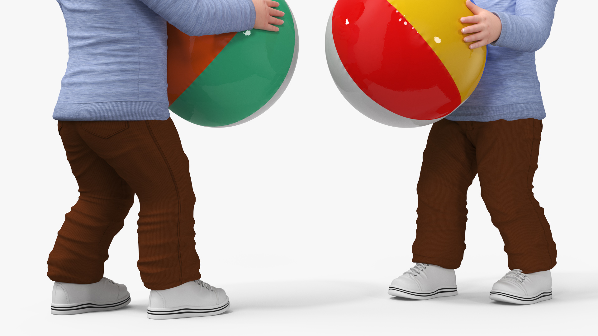 One Year Old Boy Playing with Ball 3D model