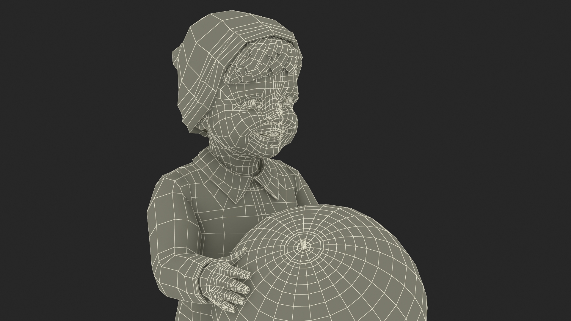 One Year Old Boy Playing with Ball 3D model
