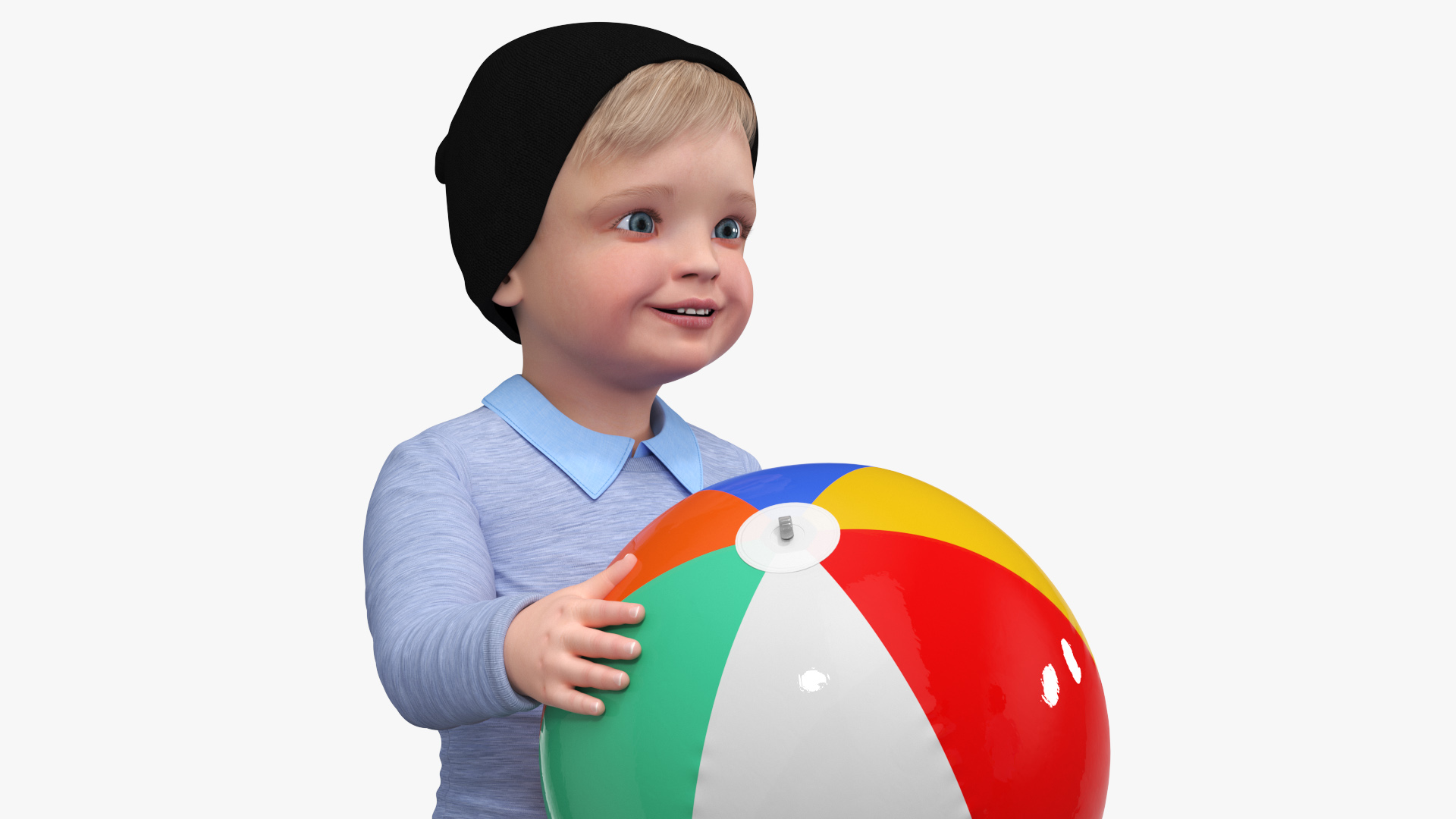 One Year Old Boy Playing with Ball 3D model