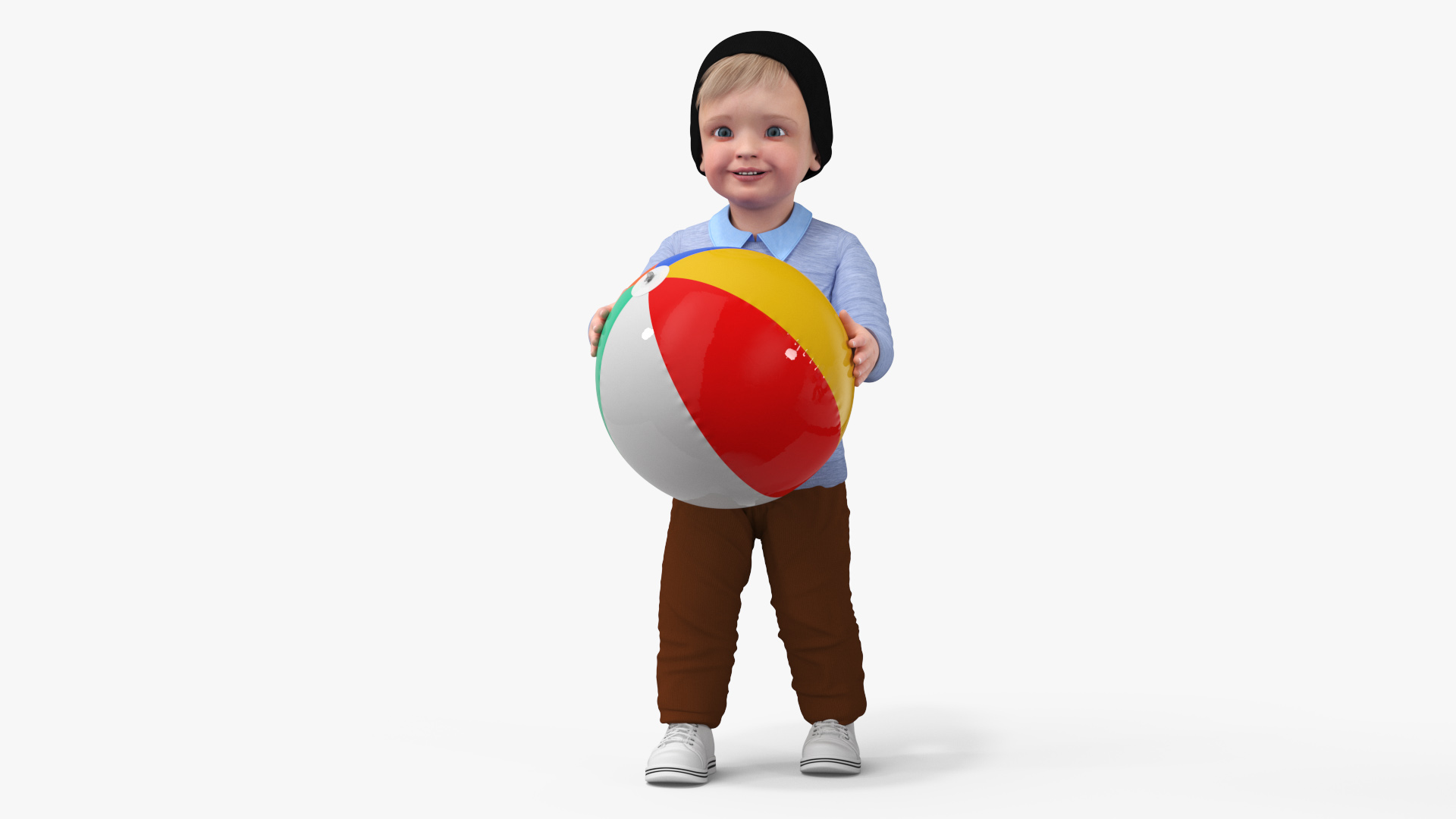 One Year Old Boy Playing with Ball 3D model