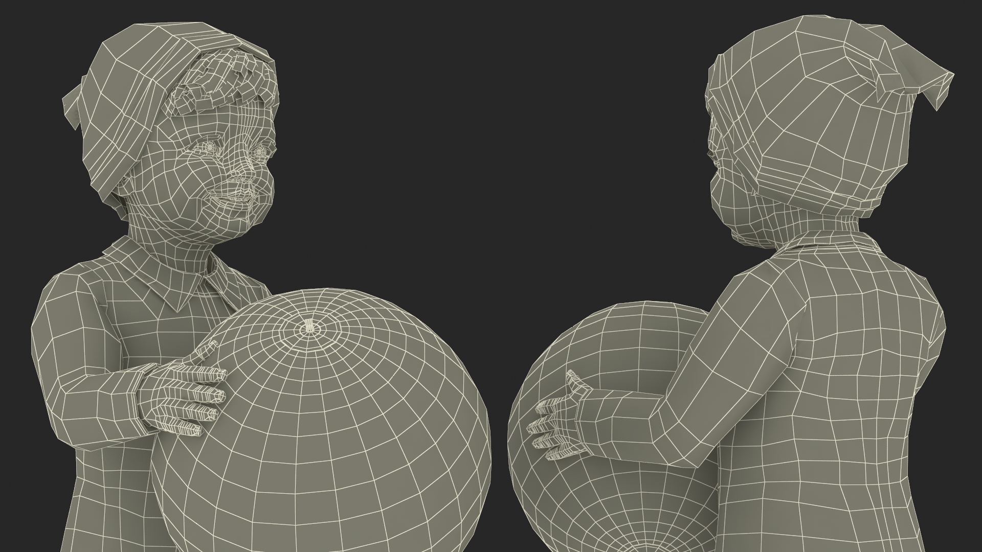 One Year Old Boy Playing with Ball 3D model