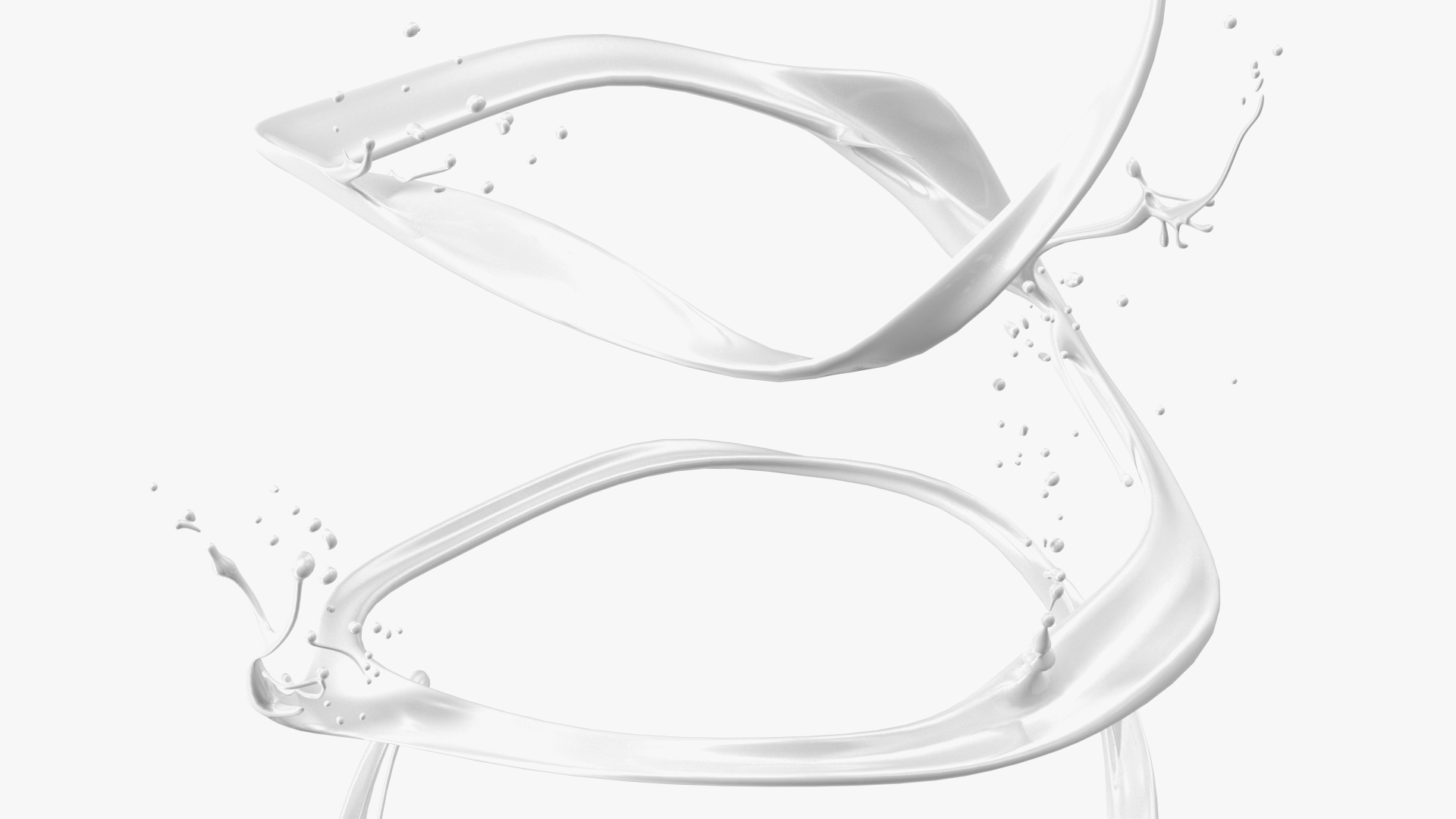 3D Abstract Liquid Splash White model