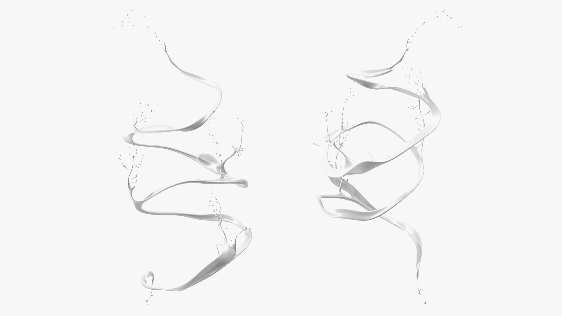 3D Abstract Liquid Splash White model