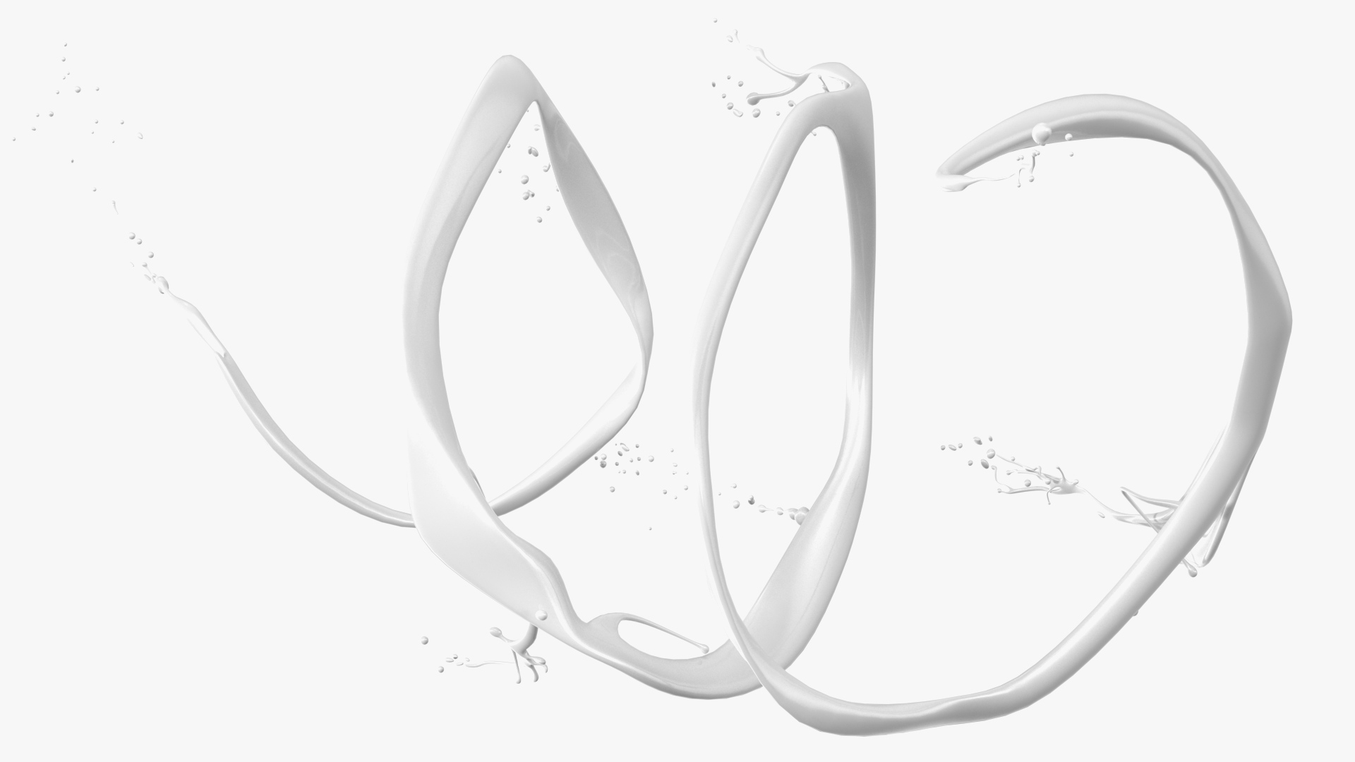 3D Abstract Liquid Splash White model