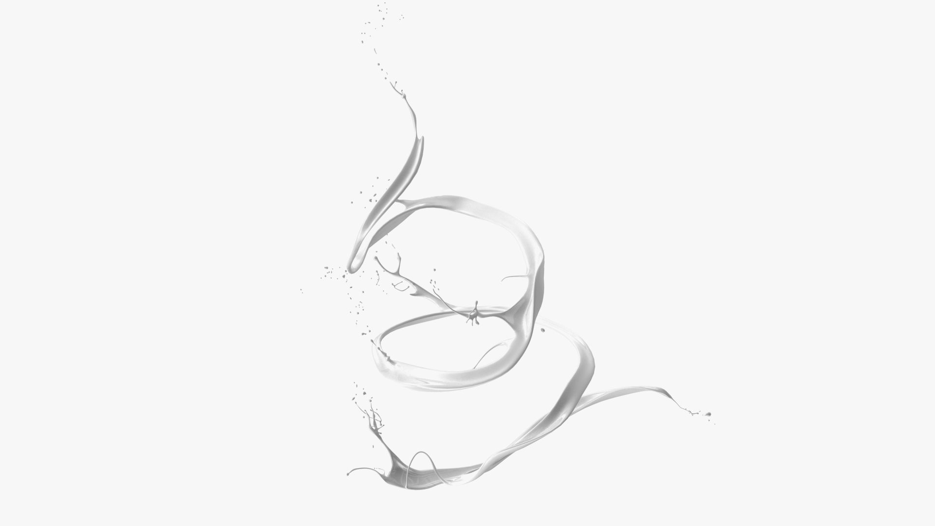 3D Abstract Liquid Splash White model