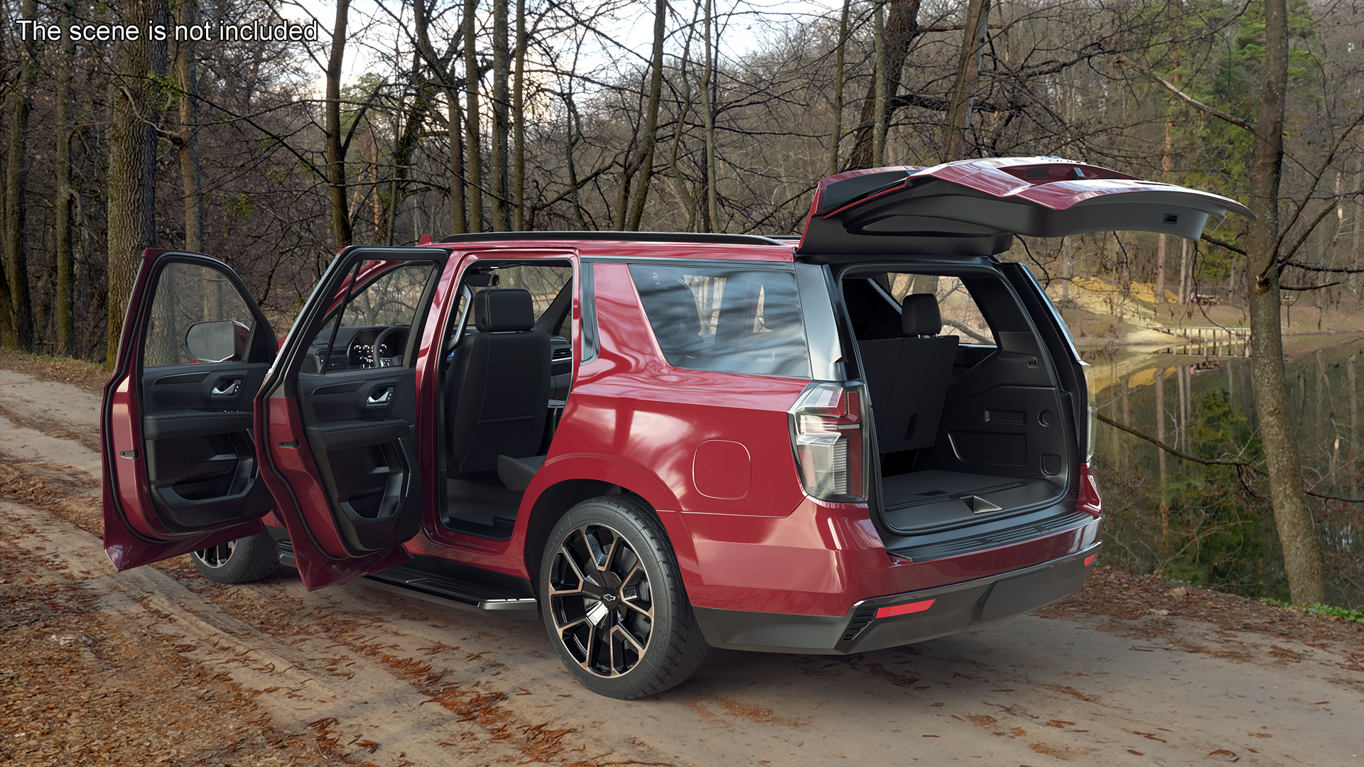 Red SUV Chevrolet Tahoe 2024 Simplified 3D model