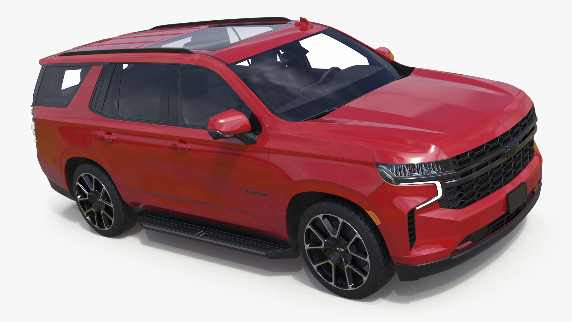 Red SUV Chevrolet Tahoe 2024 Simplified 3D model