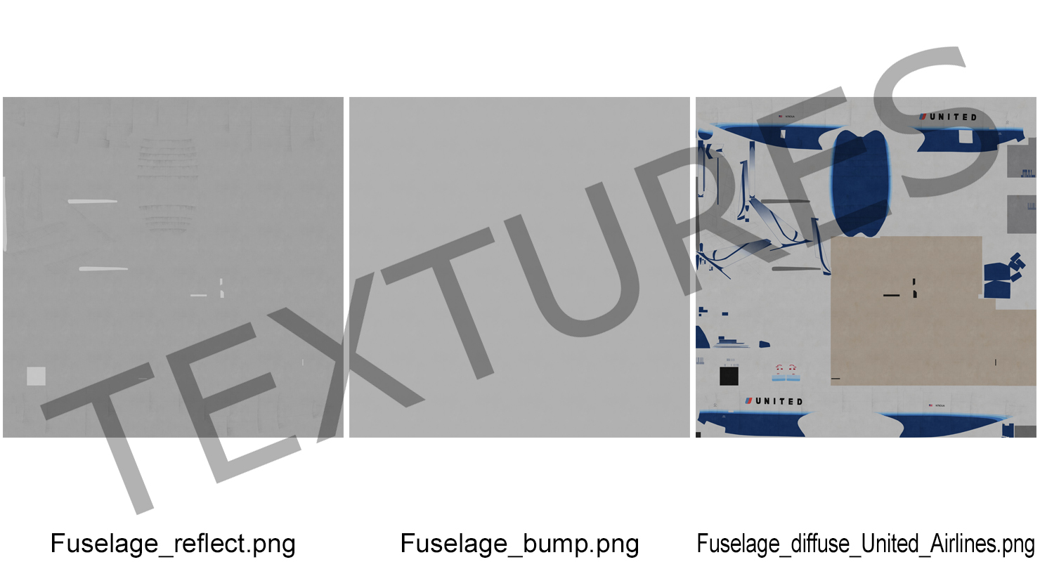 3D Boeing 777 Freighter United Airlines Rigged model