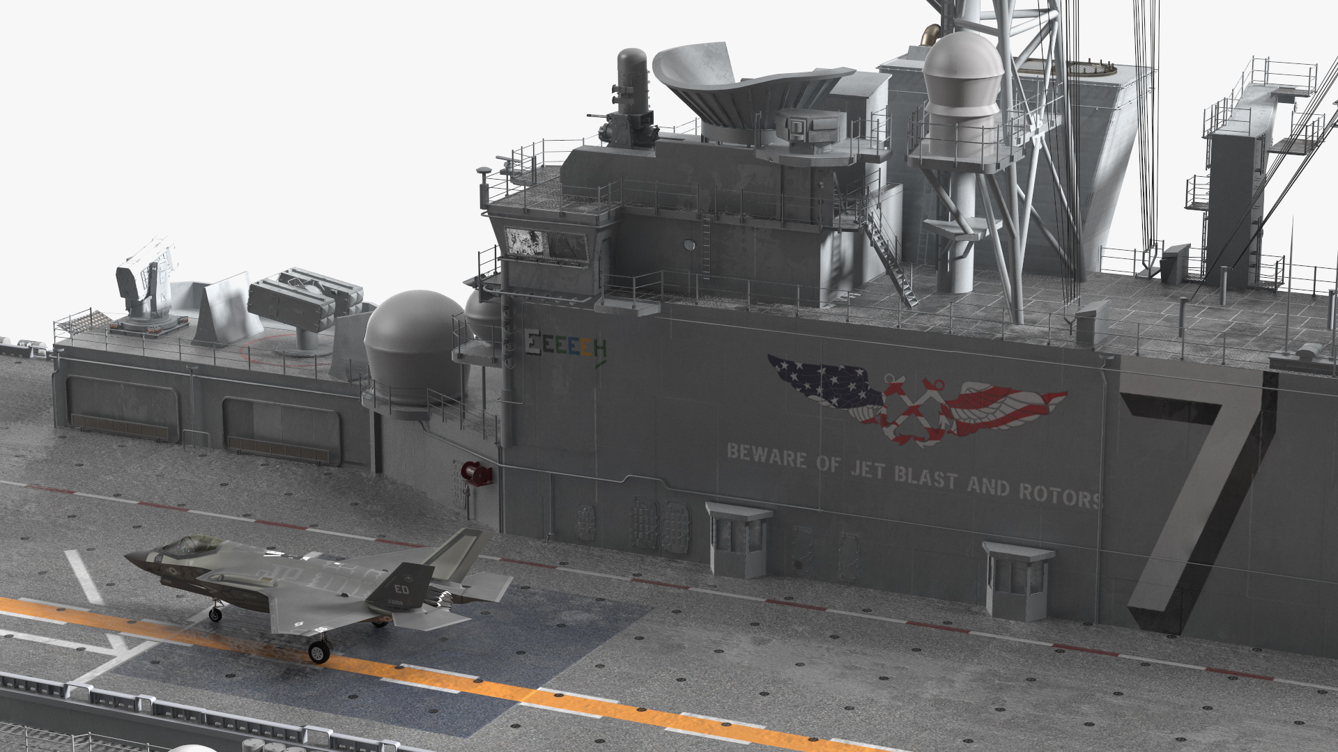 USS Tripoli LHA 7 with Aircrafts 3D