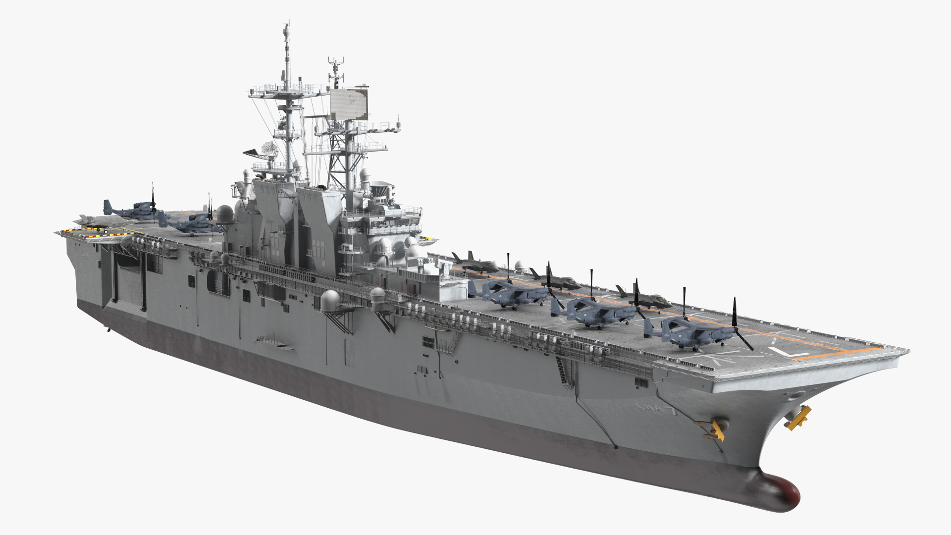 USS Tripoli LHA 7 with Aircrafts 3D