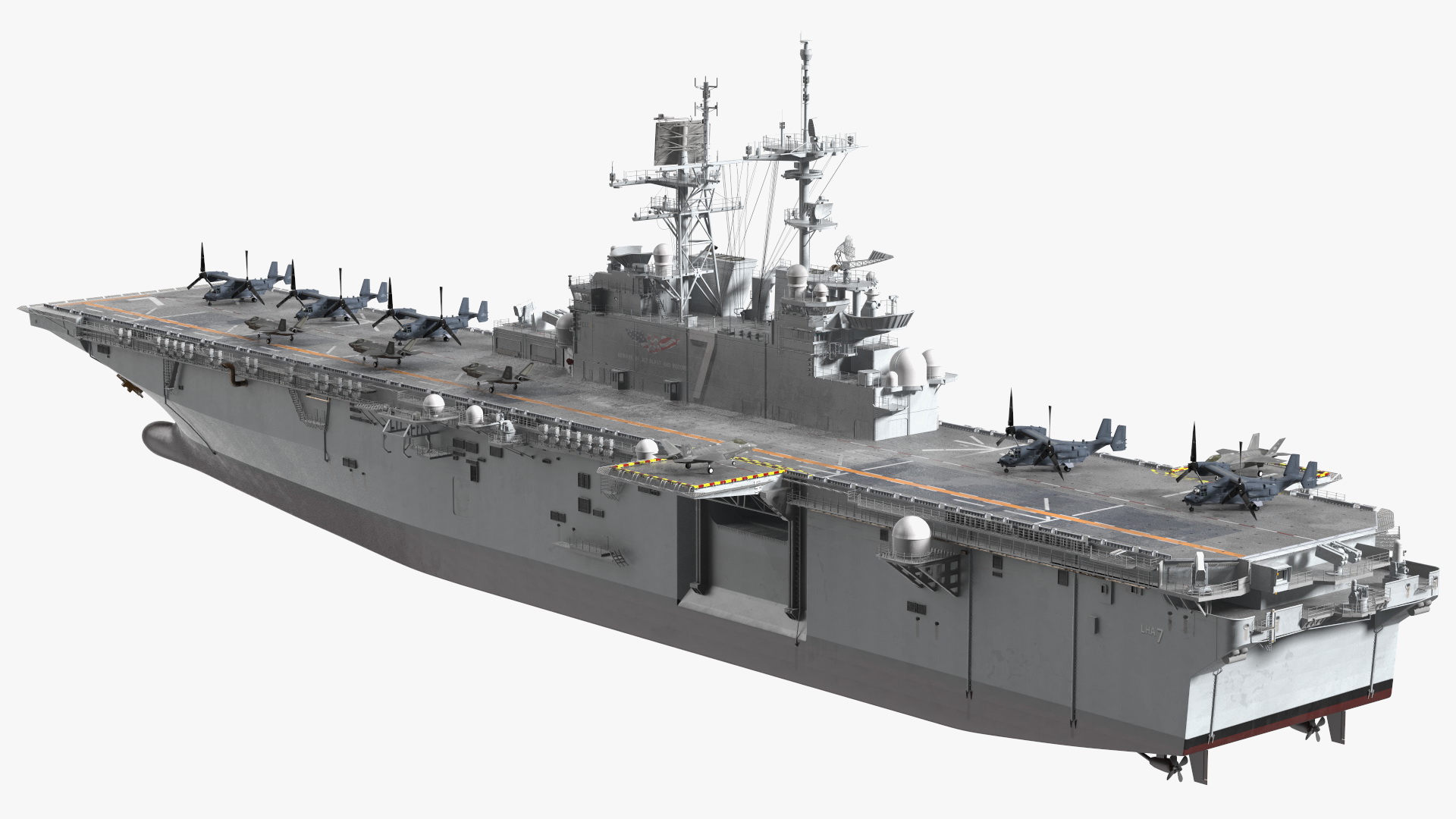 USS Tripoli LHA 7 with Aircrafts 3D