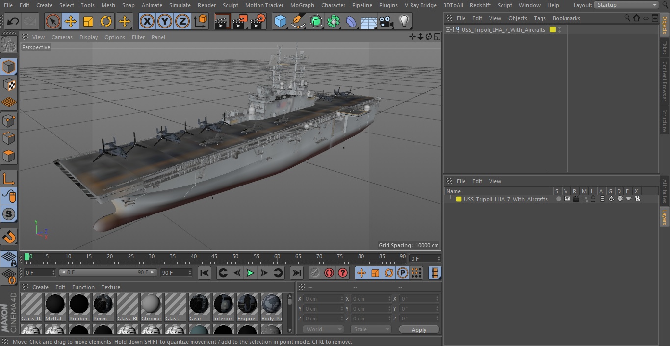 USS Tripoli LHA 7 with Aircrafts 3D