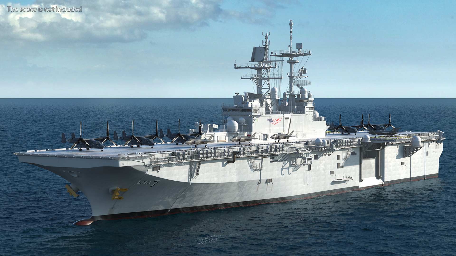 USS Tripoli LHA 7 with Aircrafts 3D
