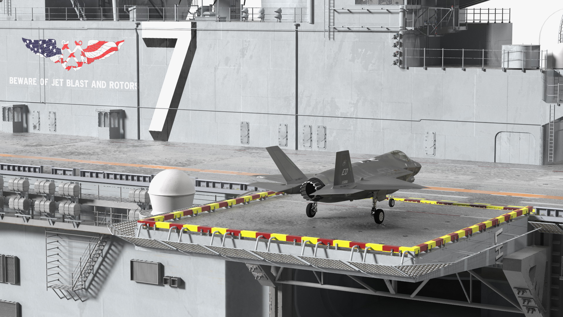 USS Tripoli LHA 7 with Aircrafts 3D