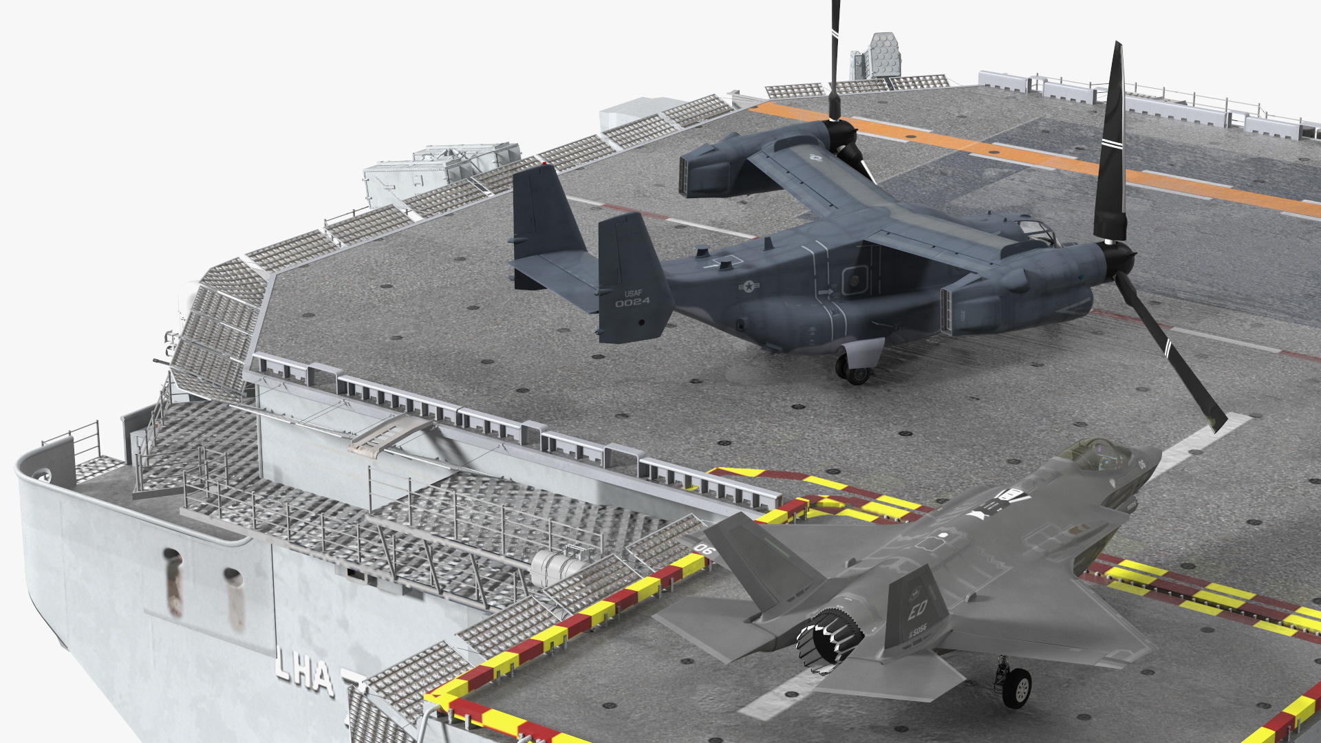 USS Tripoli LHA 7 with Aircrafts 3D