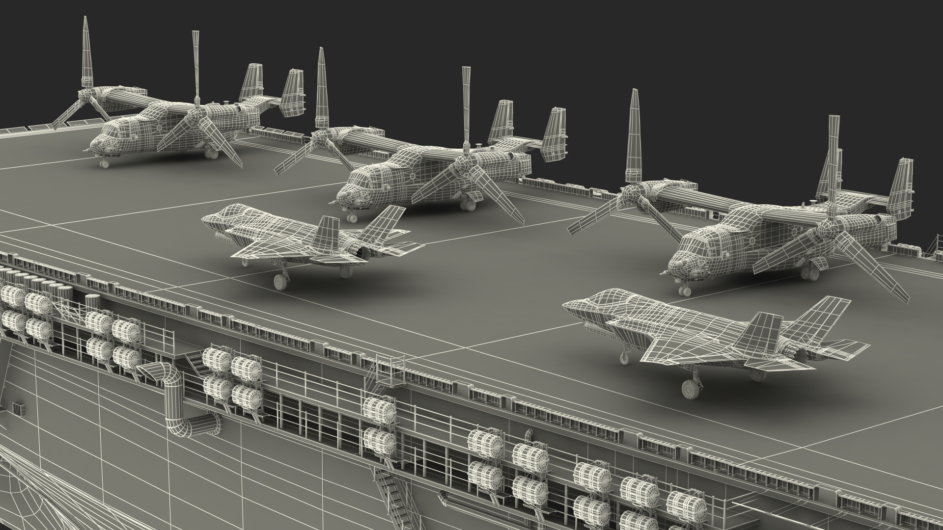 USS Tripoli LHA 7 with Aircrafts 3D
