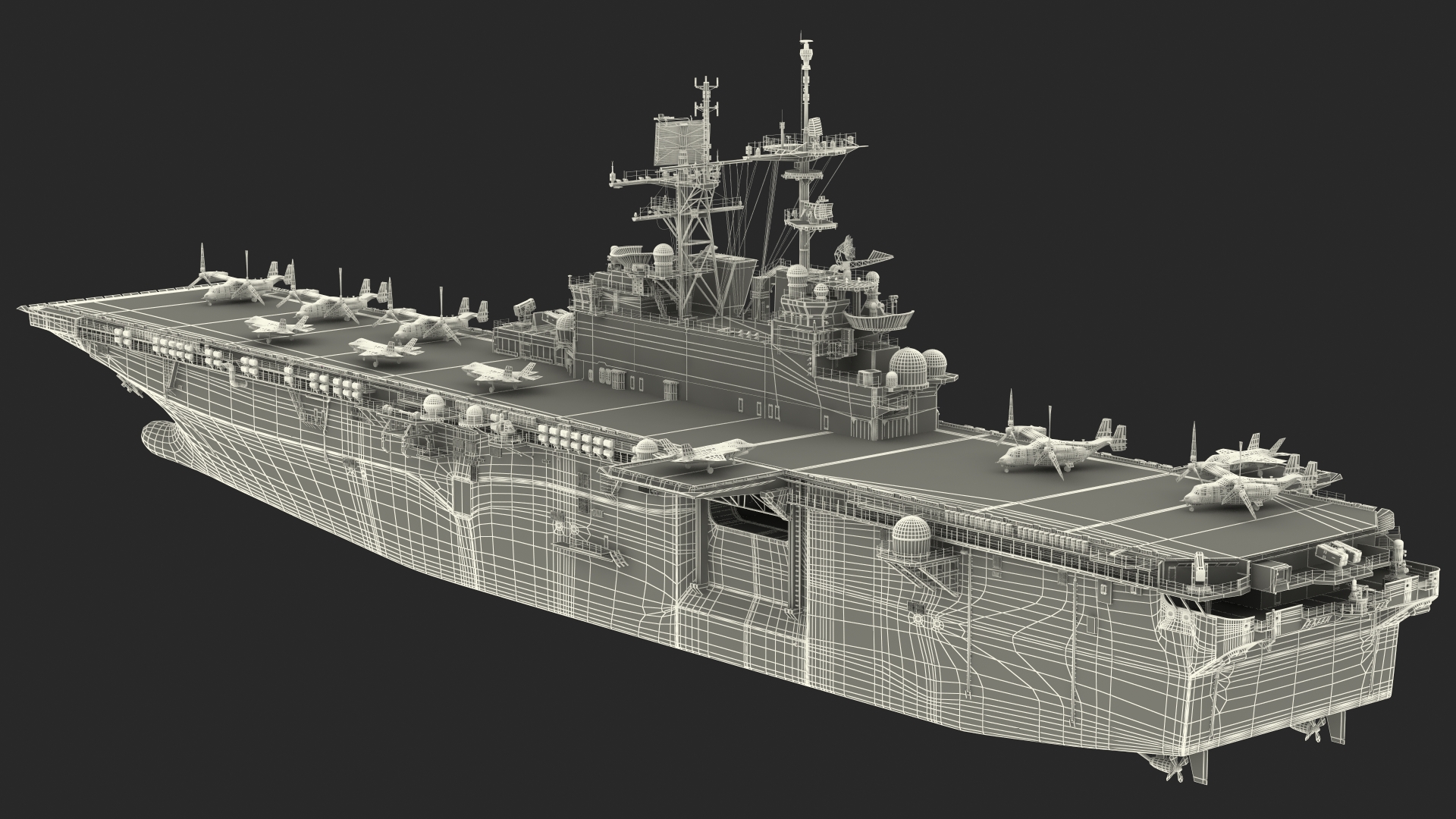 USS Tripoli LHA 7 with Aircrafts 3D