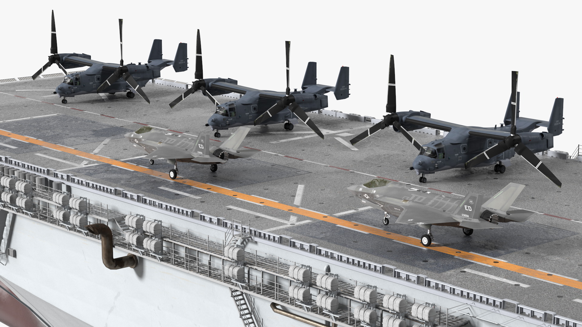 USS Tripoli LHA 7 with Aircrafts 3D