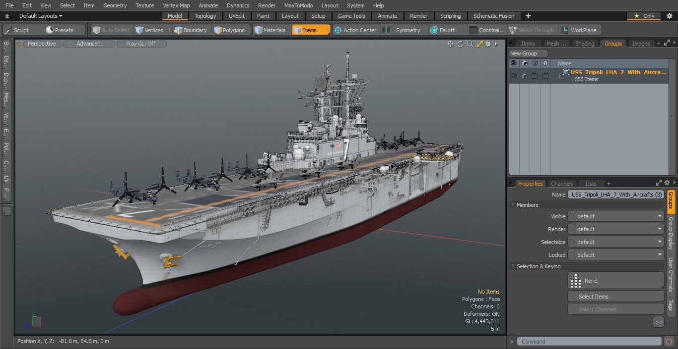 USS Tripoli LHA 7 with Aircrafts 3D