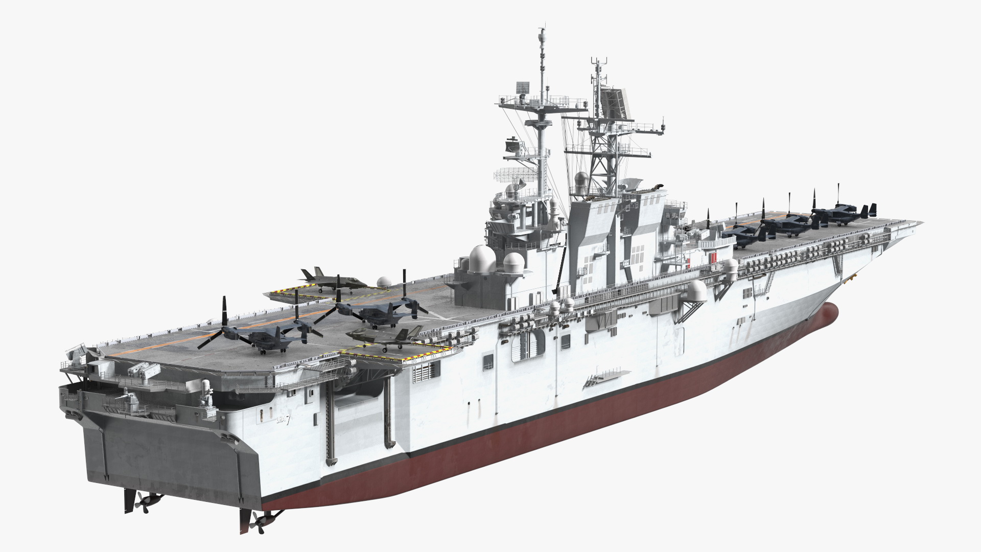 USS Tripoli LHA 7 with Aircrafts 3D