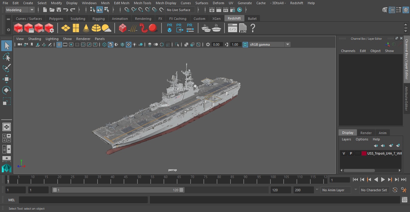 USS Tripoli LHA 7 with Aircrafts 3D