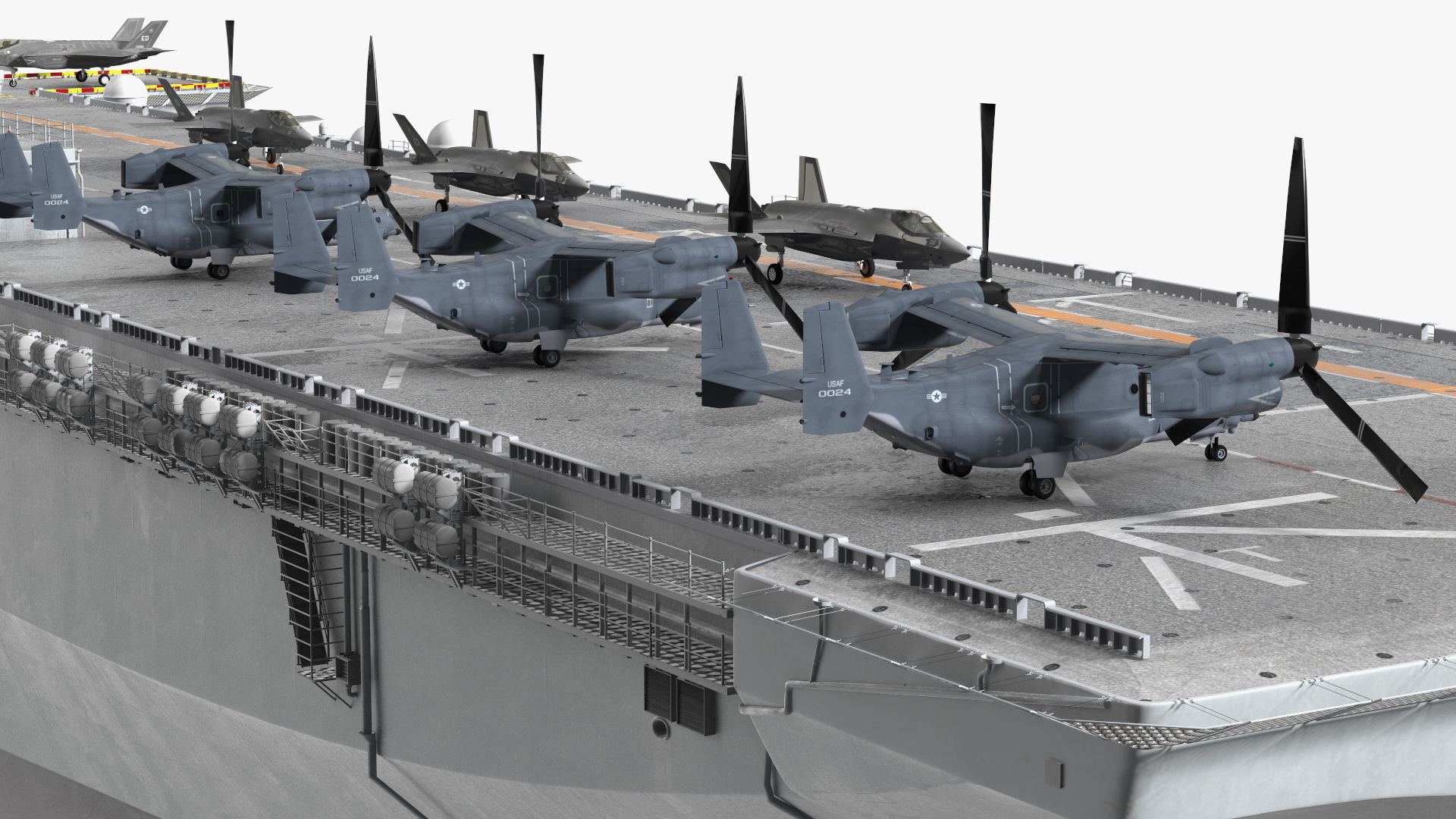 USS Tripoli LHA 7 with Aircrafts 3D
