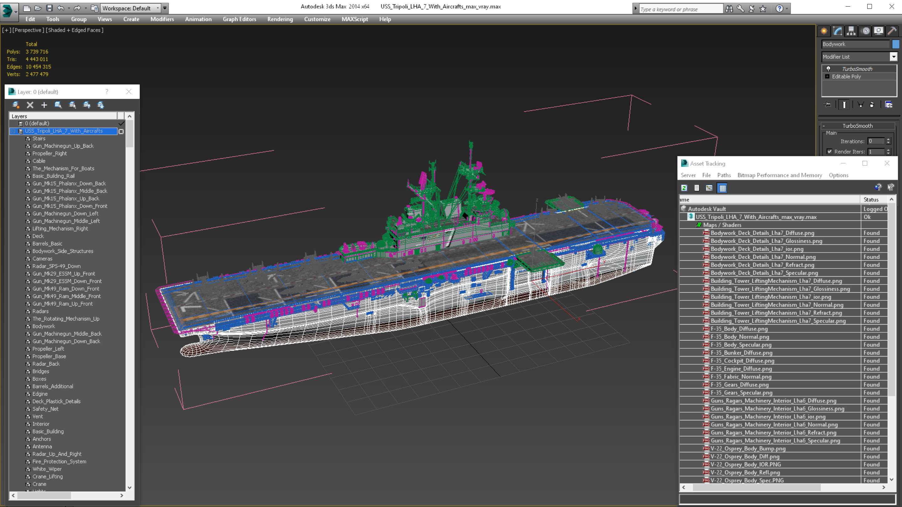 USS Tripoli LHA 7 with Aircrafts 3D