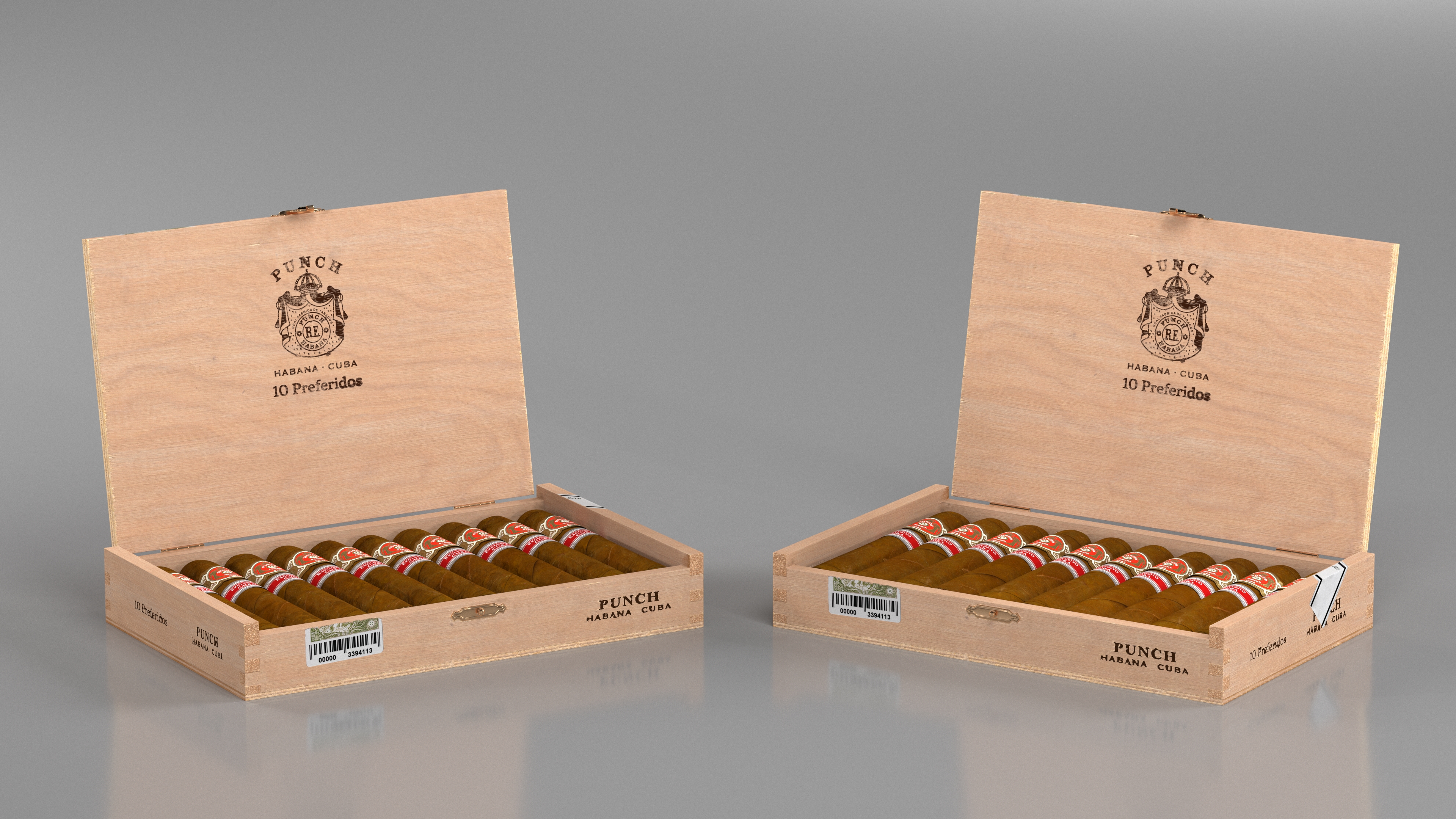 3D Cuban Cigars Box Punch Short Open model