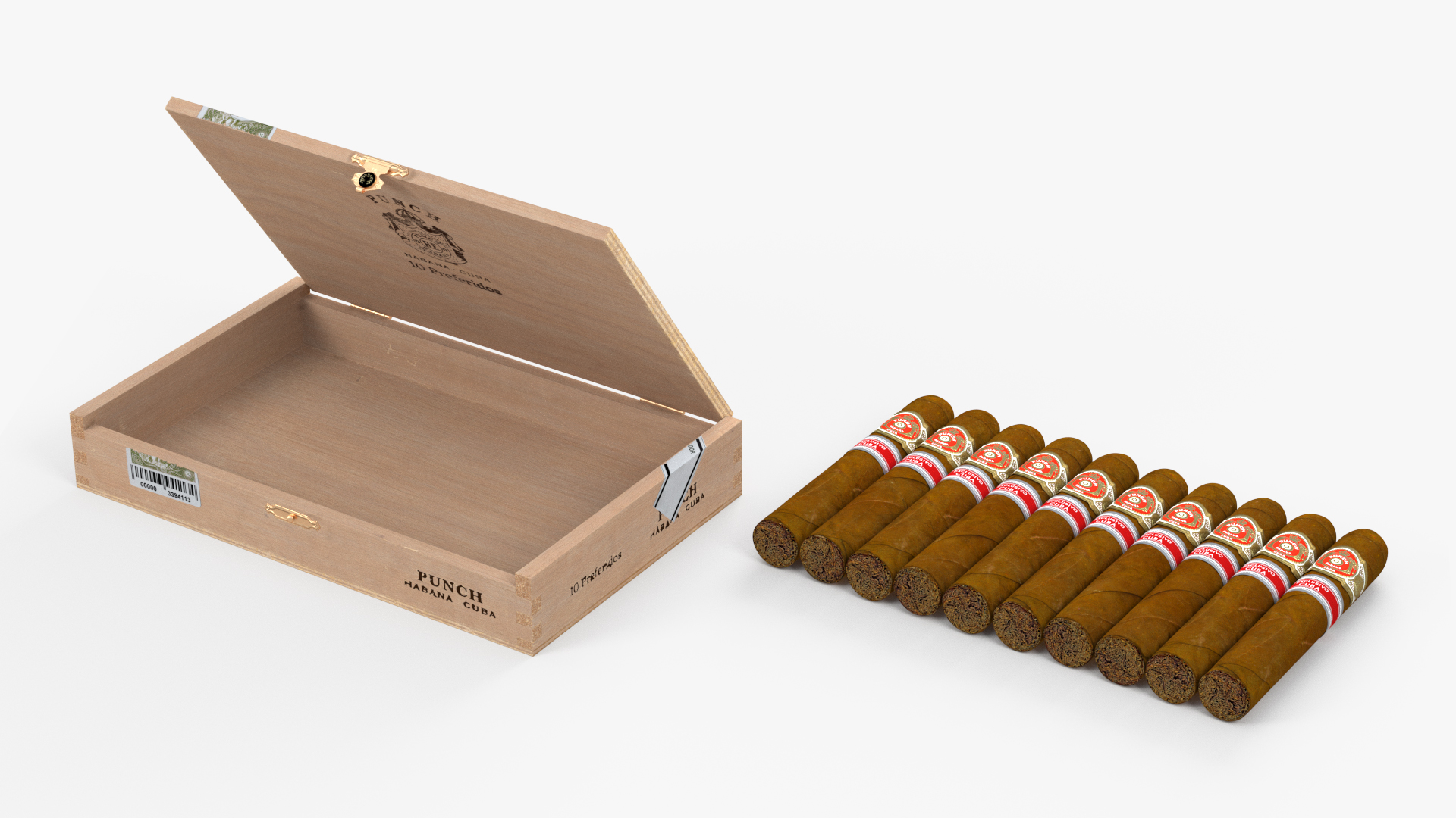 3D Cuban Cigars Box Punch Short Open model