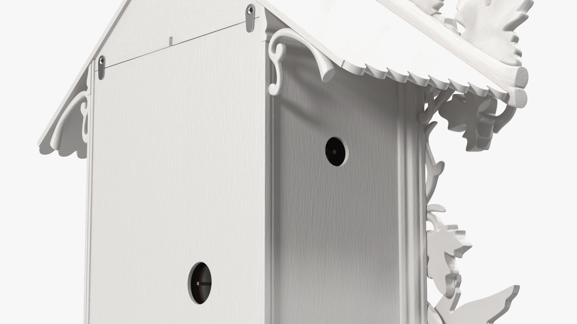 Wooden Cuckoo Clock White Rigged 3D