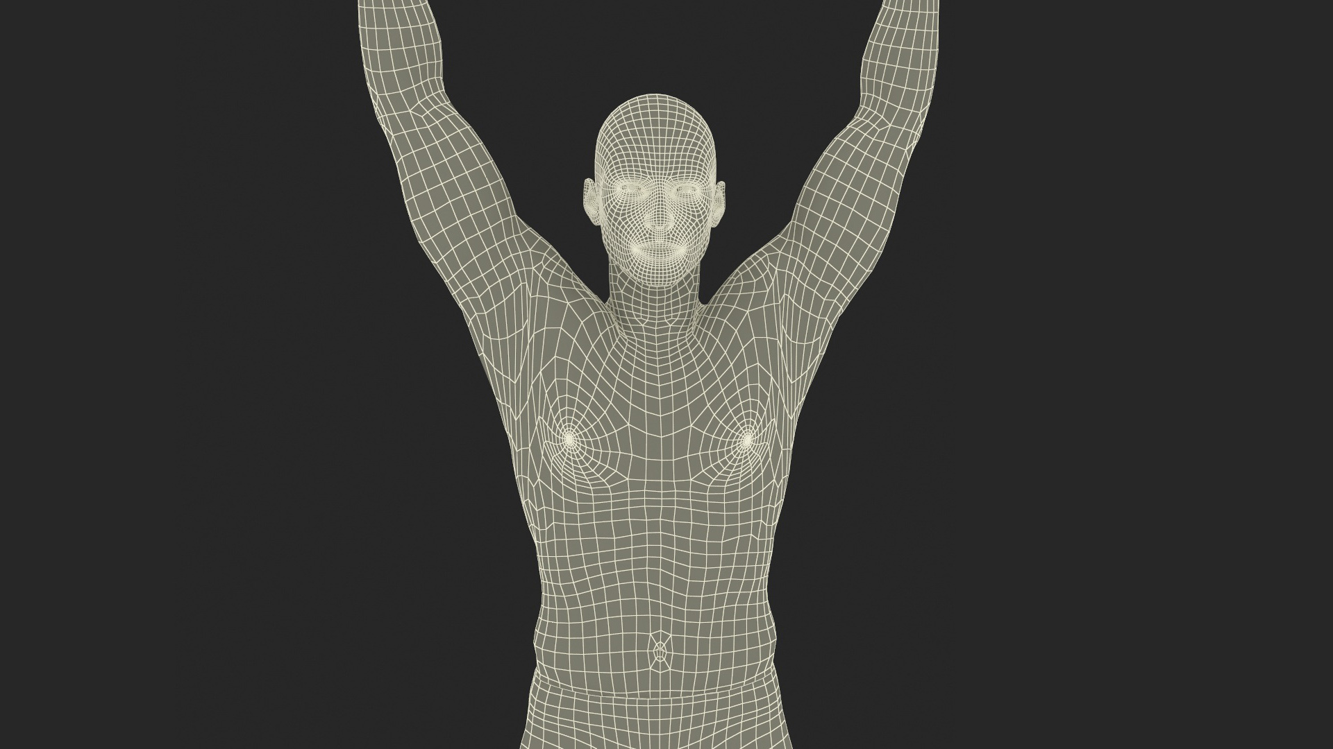 UFC MMA Fighter in Victory Pose Sweaty Fur 3D