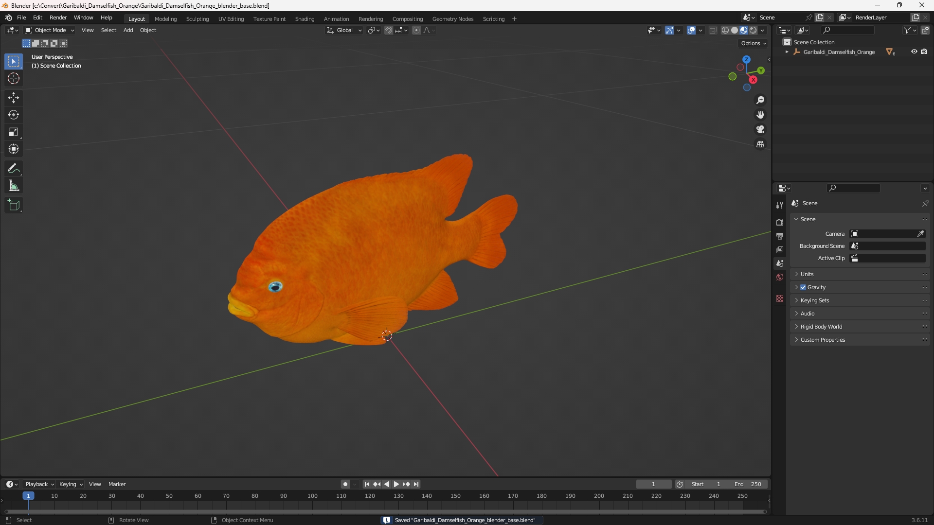 Garibaldi Damselfish Orange, view 9